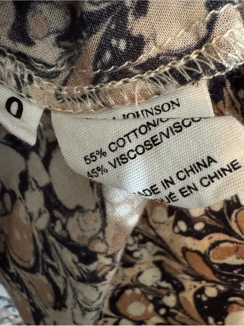 Ulla Johnson Size 0 Floral Marble Print Aiko Blouse Top Boho Cottagecore Western